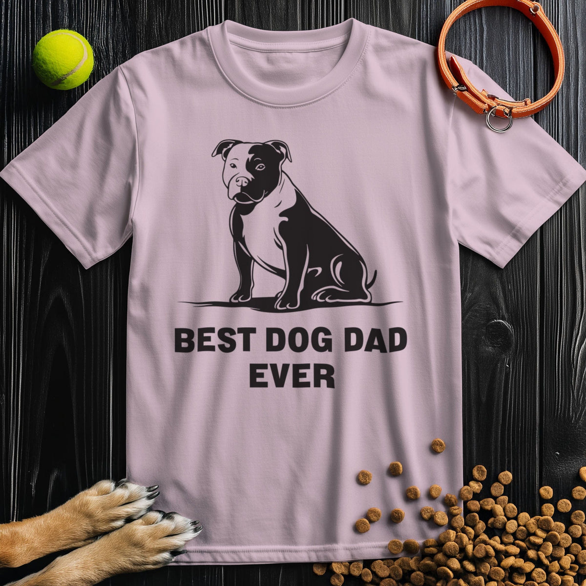 Best Dog Dad Ever Black Graphic T-Shirt