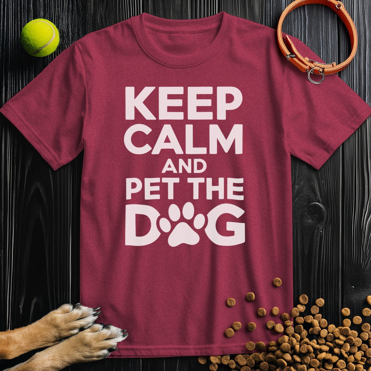 Keep Calm And Pet The Dog White T-Shirt