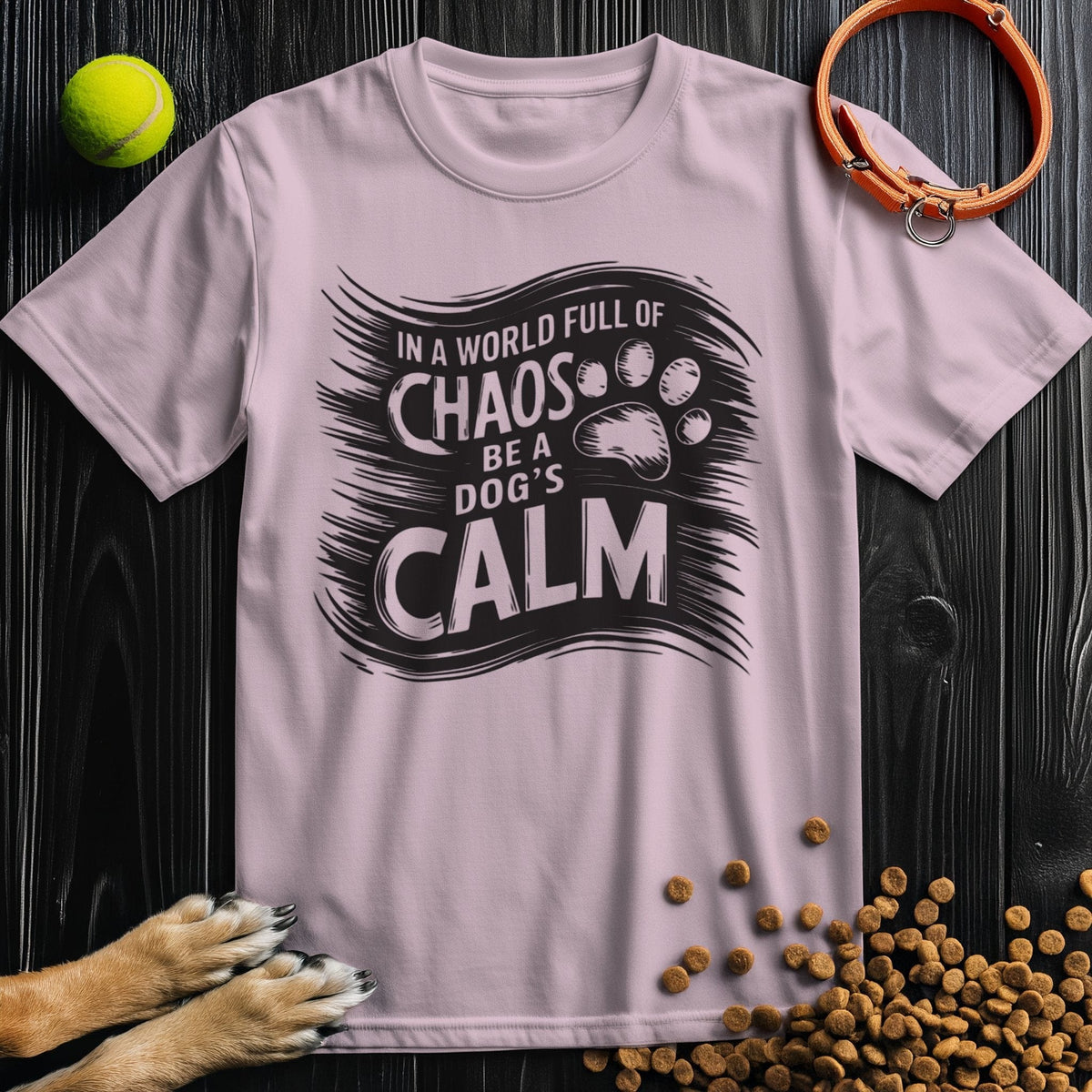 In a World Full of Chaos, Be a Dog’s Calm Black T-Shirt