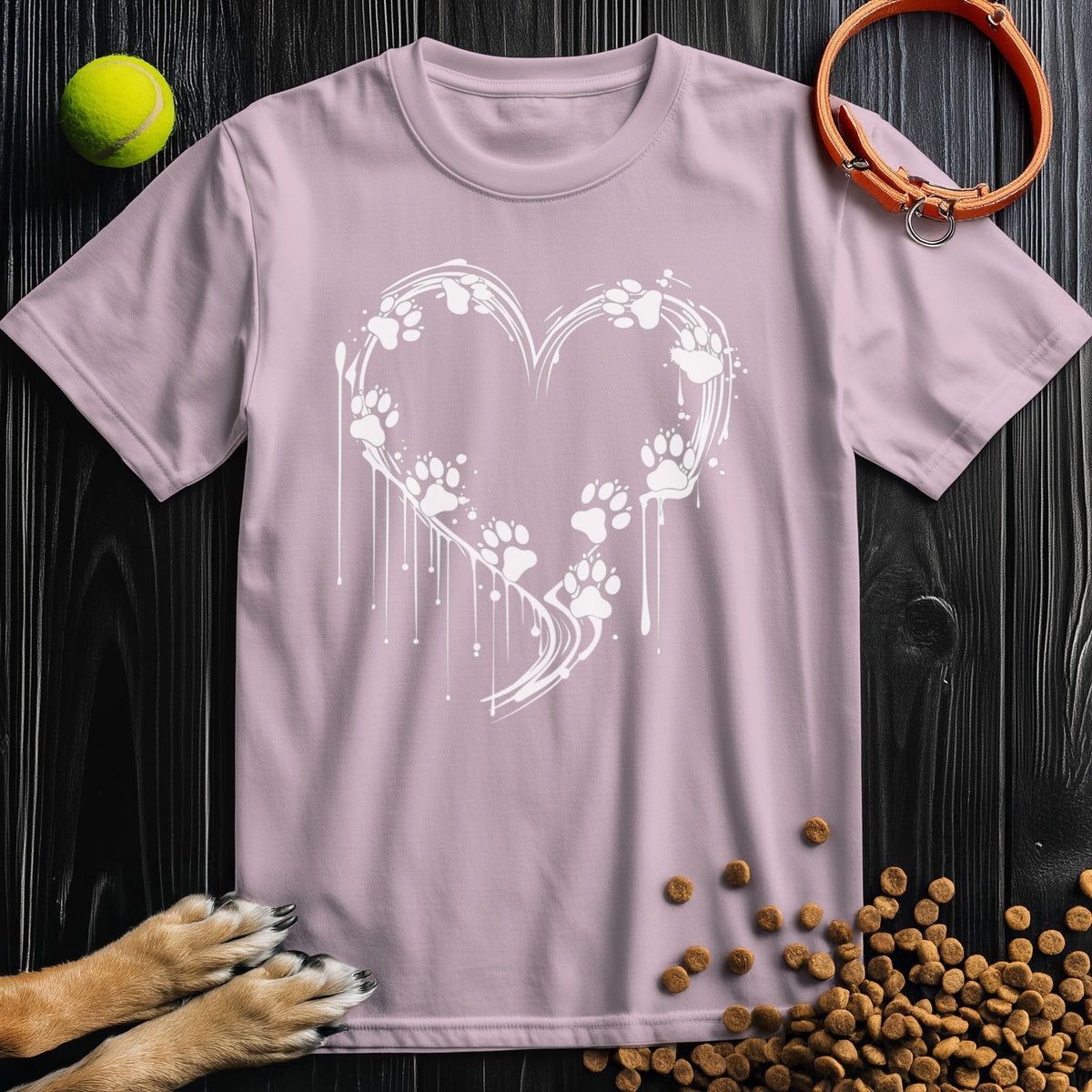 Heart of Paws White T-Shirt