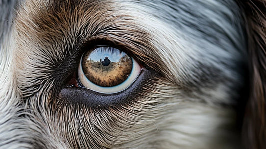a dogs eye with glaucoma