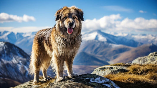 Pyrenean Shepherd dog standing in the mountains – an energetic herding breed known for loyalty and agility