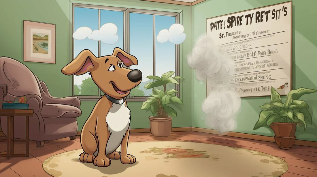 cartoon of dog farting
