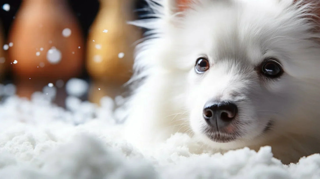 a dog with dandruff