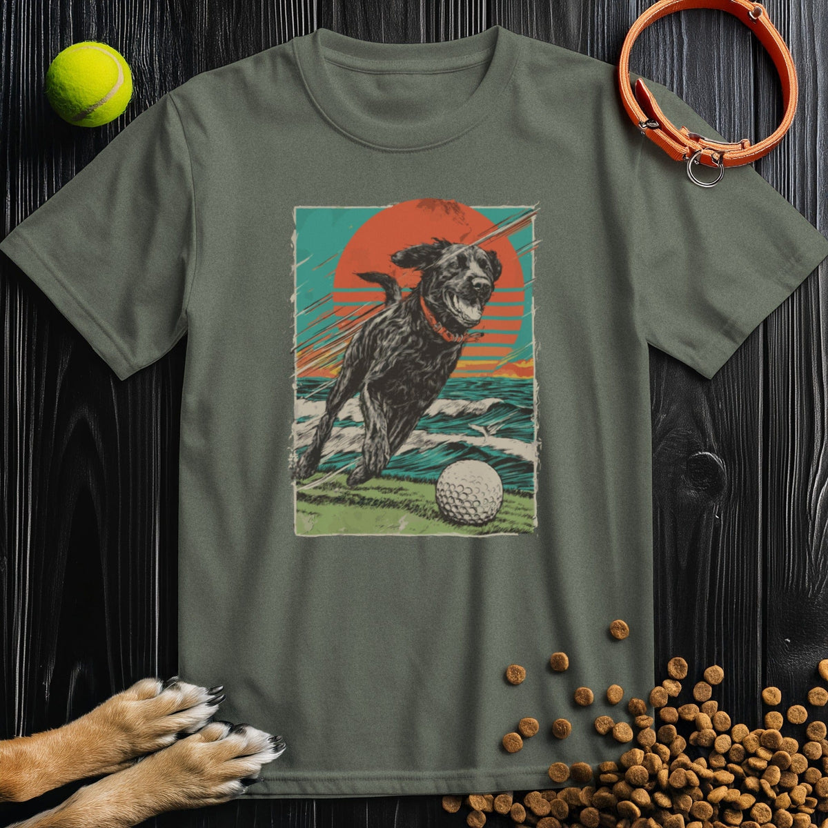 Sunset Fairway Fetch T-Shirt