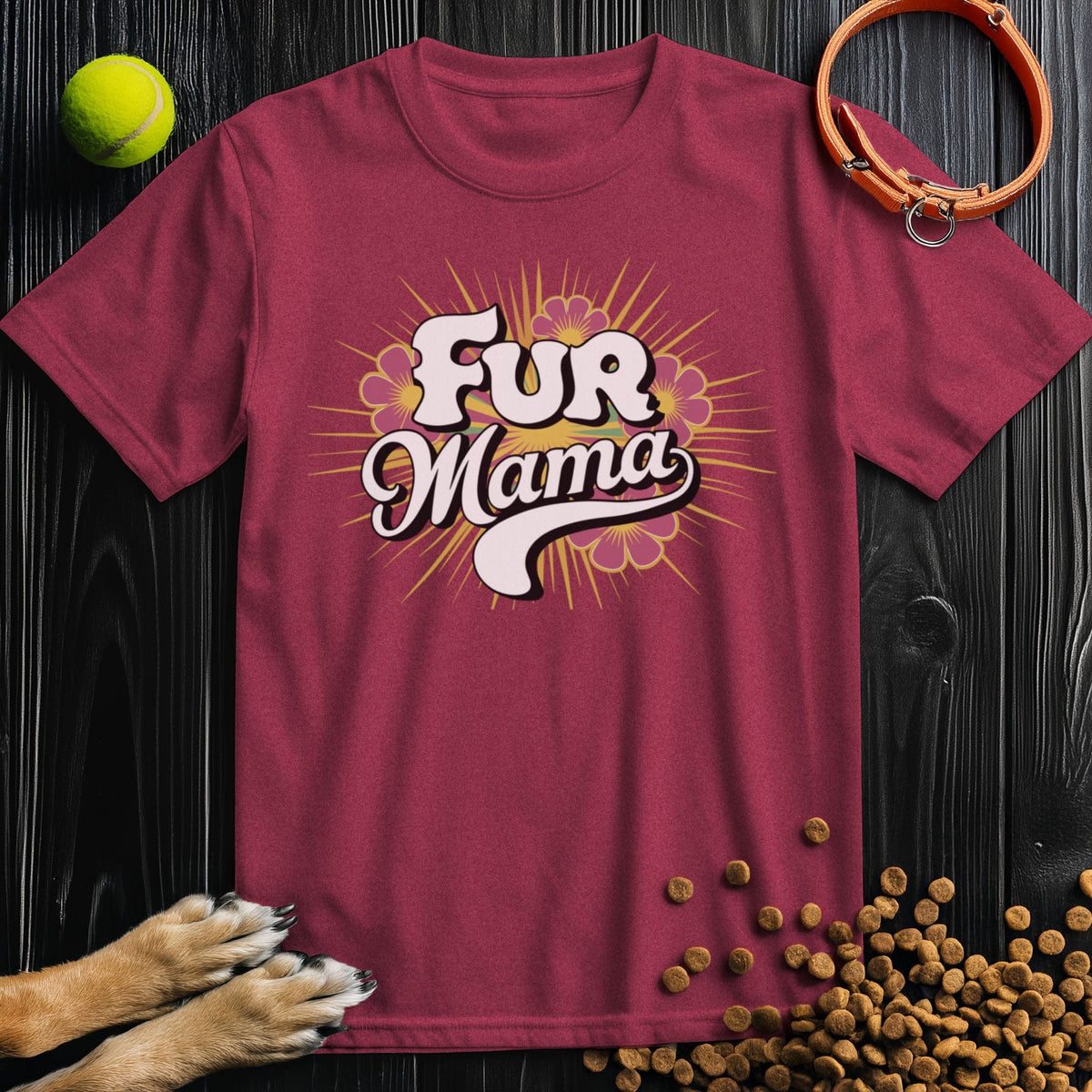 Fur Mama Retro Flower T-Shirt