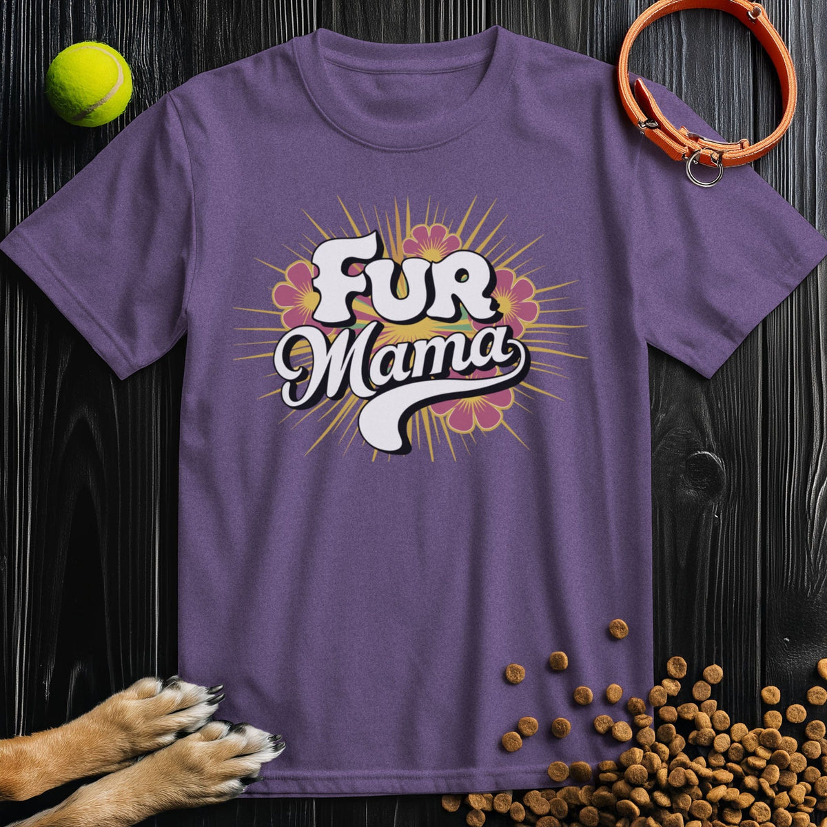 Fur Mama Retro Flower T-Shirt