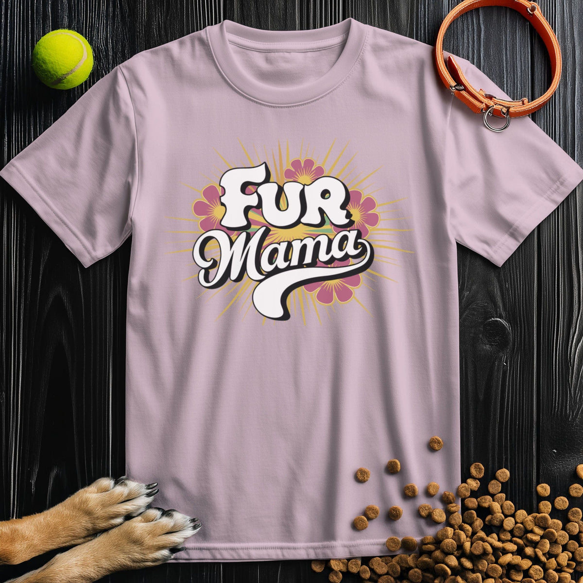 Fur Mama Retro Flower T-Shirt