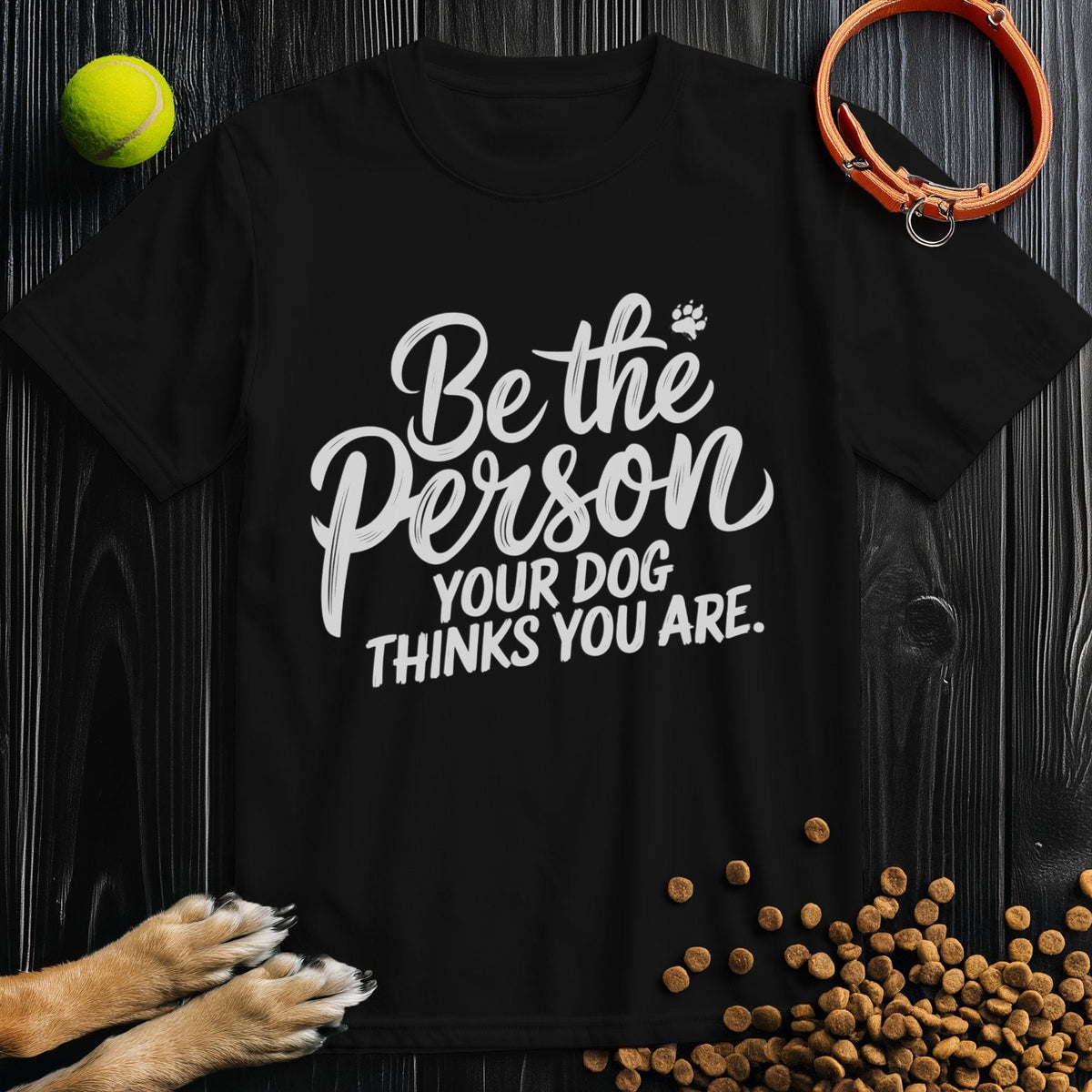 Be the Person Your Dog Thinks You Are White Type T-Shirt
