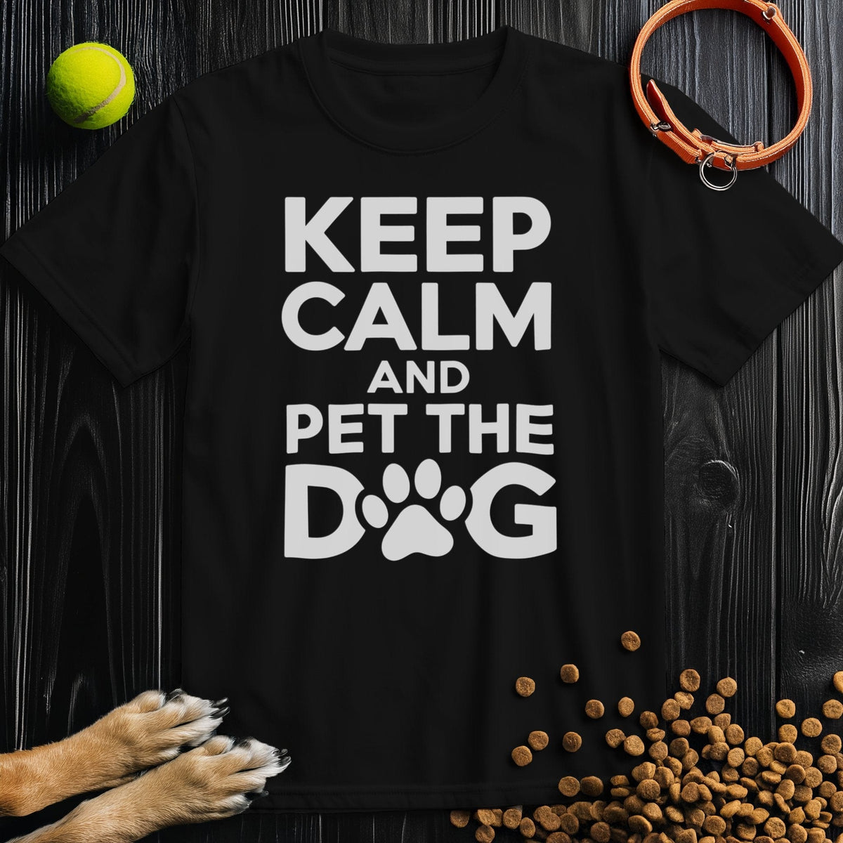 Keep Calm And Pet The Dog White T-Shirt
