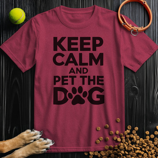 Keep Calm And Pet The Dog Black T-Shirt