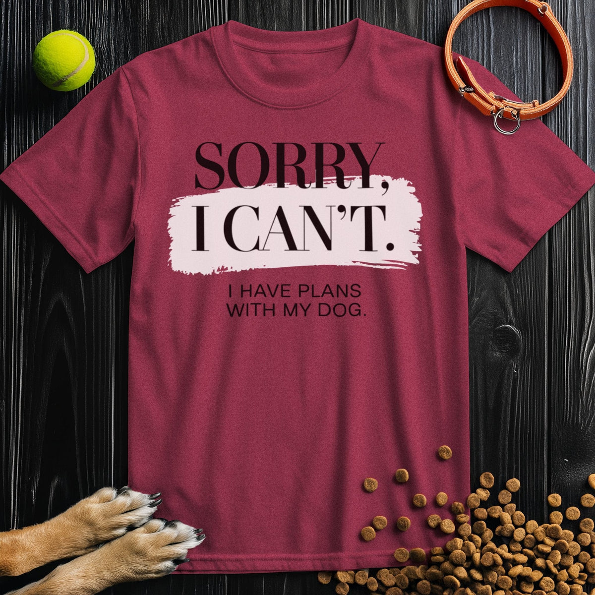 Maroon Dog Lover Edition T-Shirt with fun dog quote, ethically made from US cotton, regular fit for men and women who love dogs.