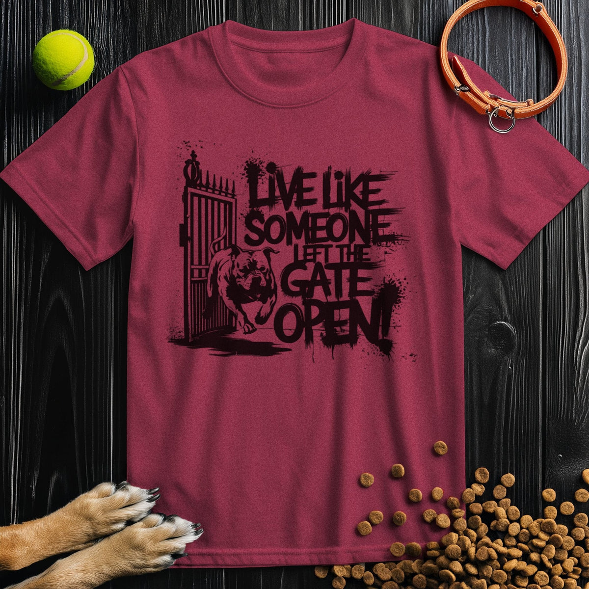 Live Like Someone Left The Gate Open Black T-Shirt