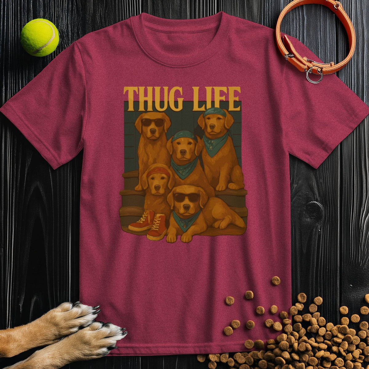Golden Retriever Thug Life T-Shirt