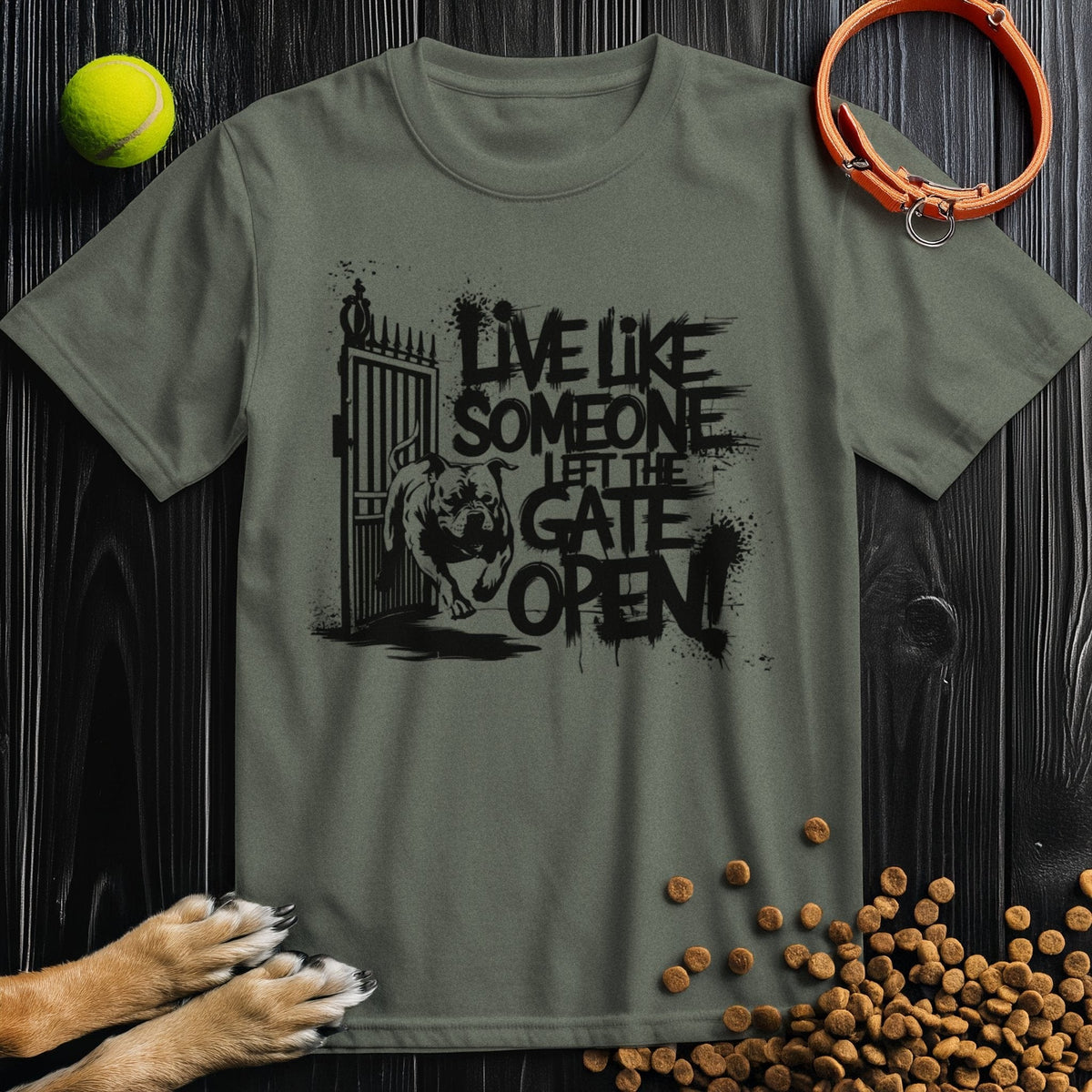 Live Like Someone Left The Gate Open Black T-Shirt