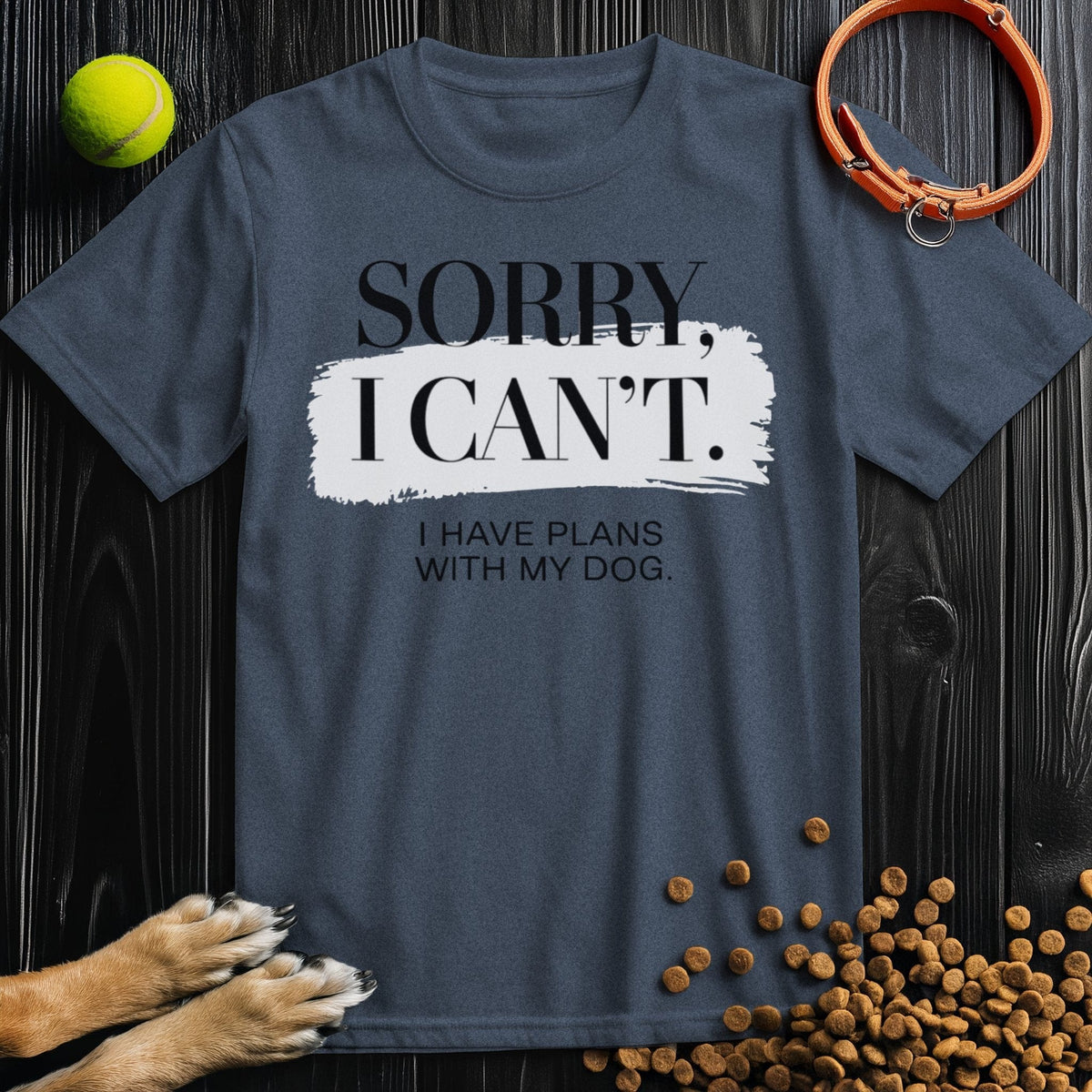 Navy blue Dog Lover Edition T-Shirt featuring bold dog-themed quote, crafted in soft cotton with unisex crew fit, ideal for casual wear.