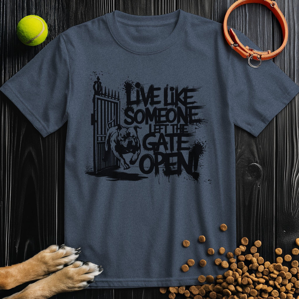 Live Like Someone Left The Gate Open Black T-Shirt