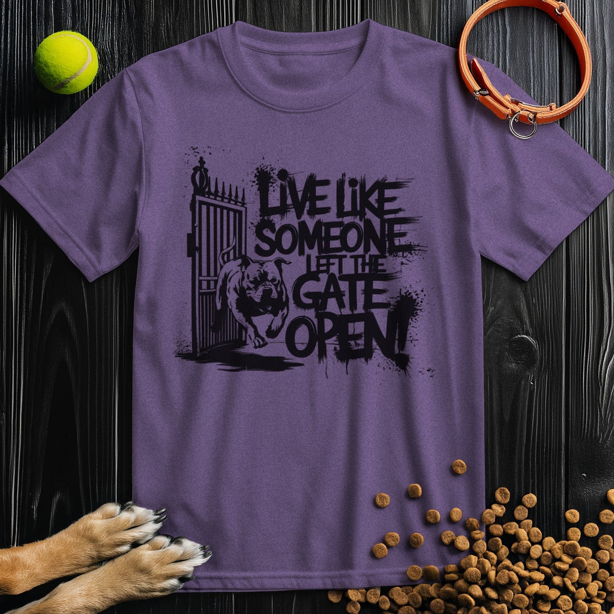 Live Like Someone Left The Gate Open Black T-Shirt