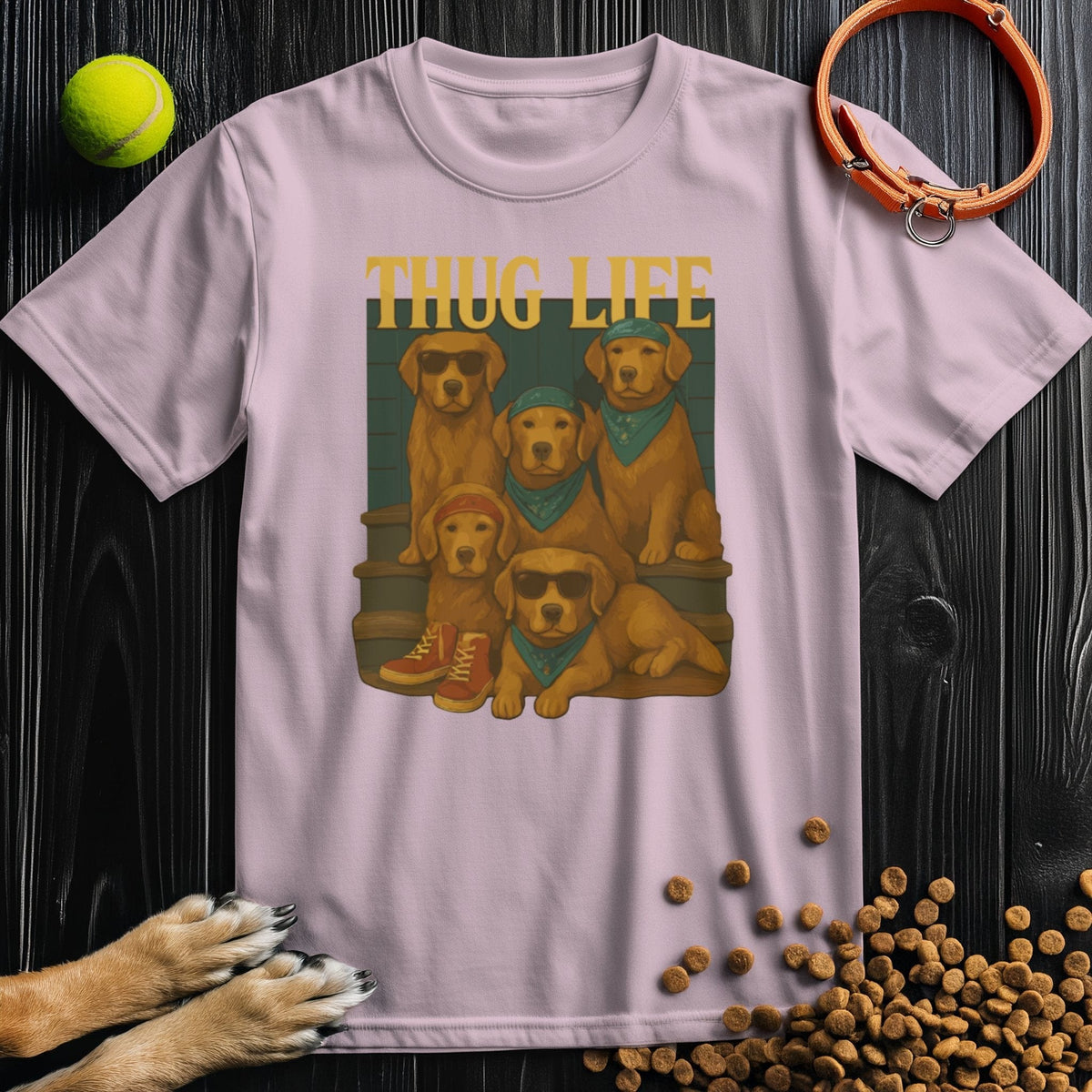 Golden Retriever Thug Life T-Shirt