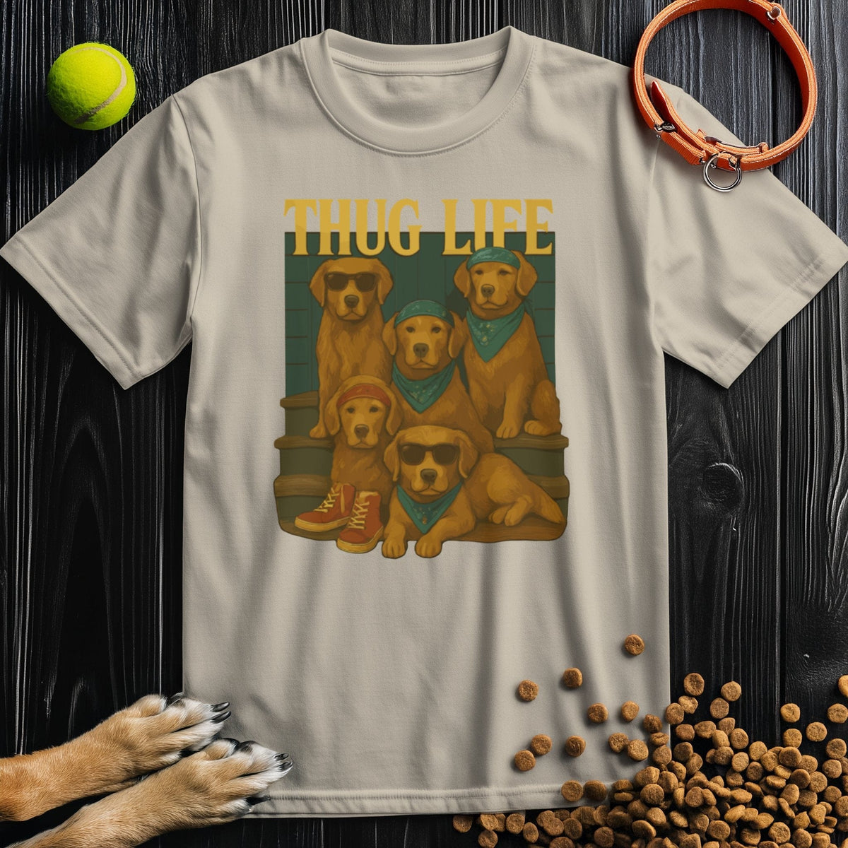 Golden Retriever Thug Life T-Shirt