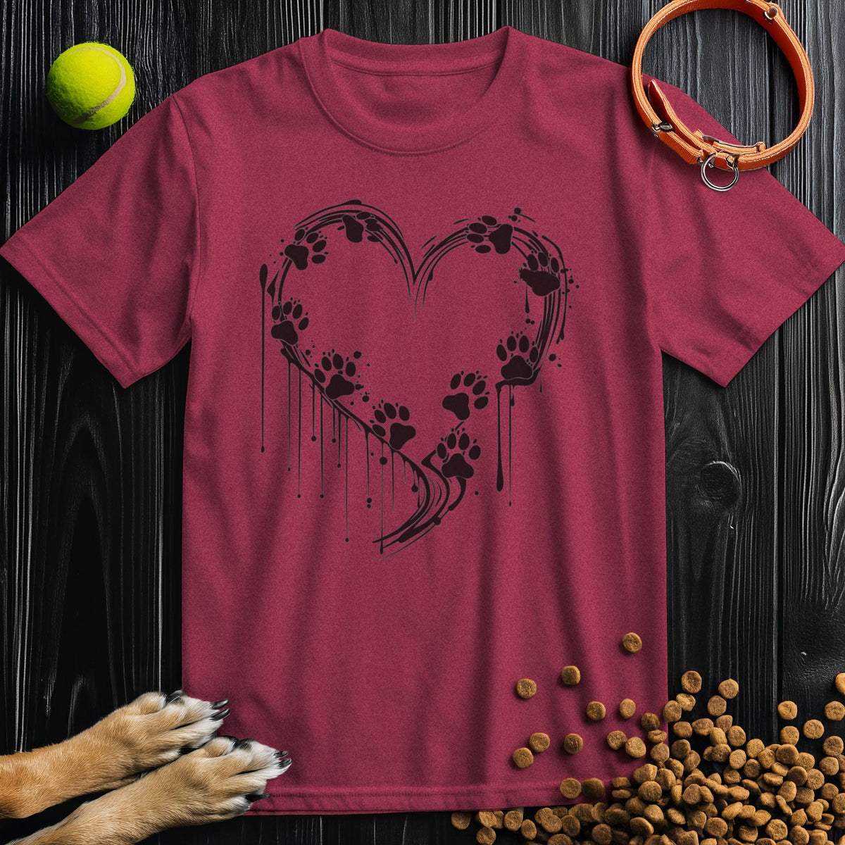 Heart of Paws Black T-Shirt
