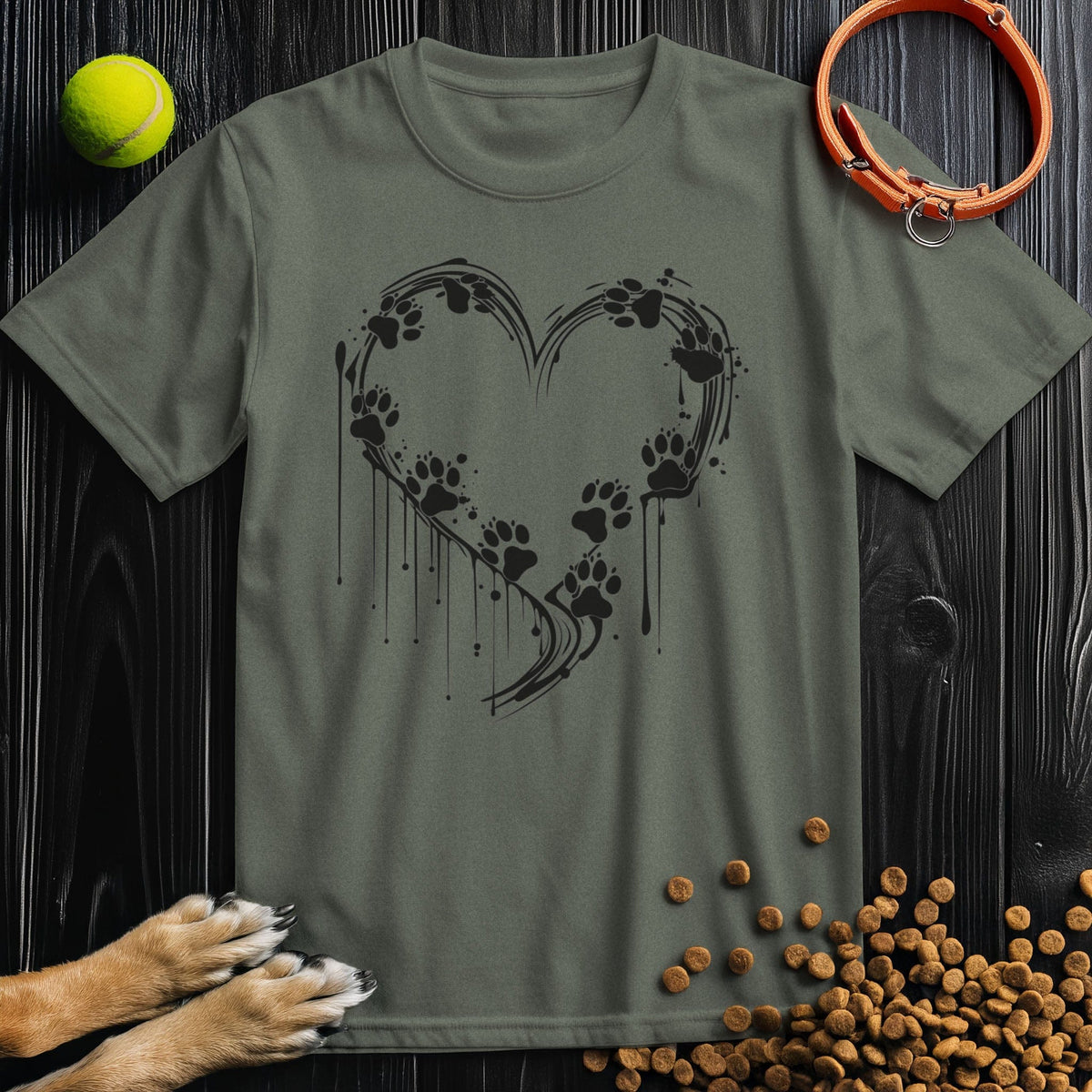 Heart of Paws Black T-Shirt
