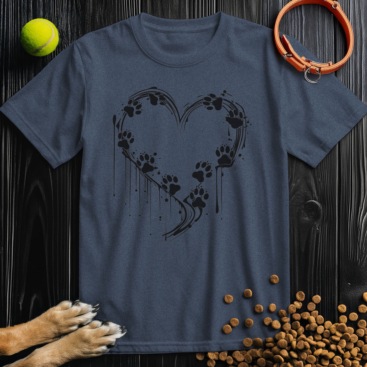 Heart of Paws Black T-Shirt