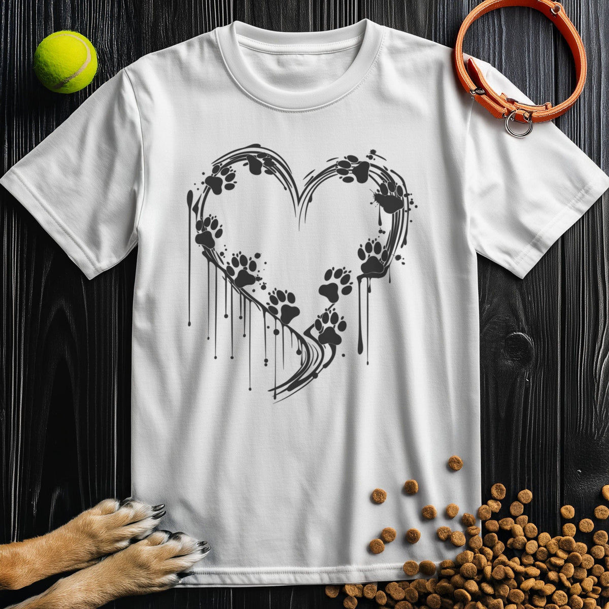 Heart of Paws Black T-Shirt