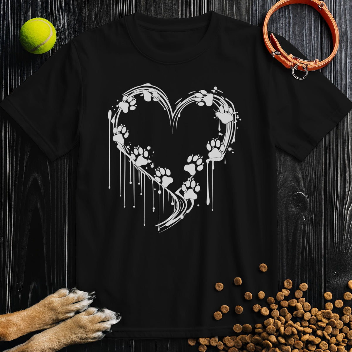 Heart of Paws White T-Shirt