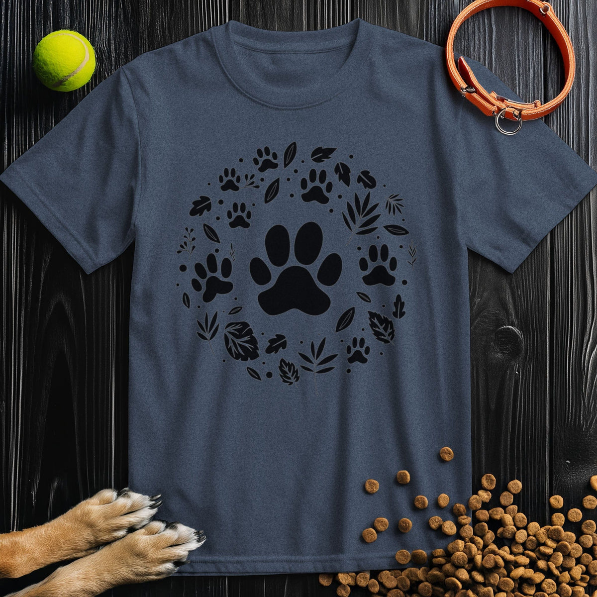 Nature's Paws Black Graphic T-Shirt