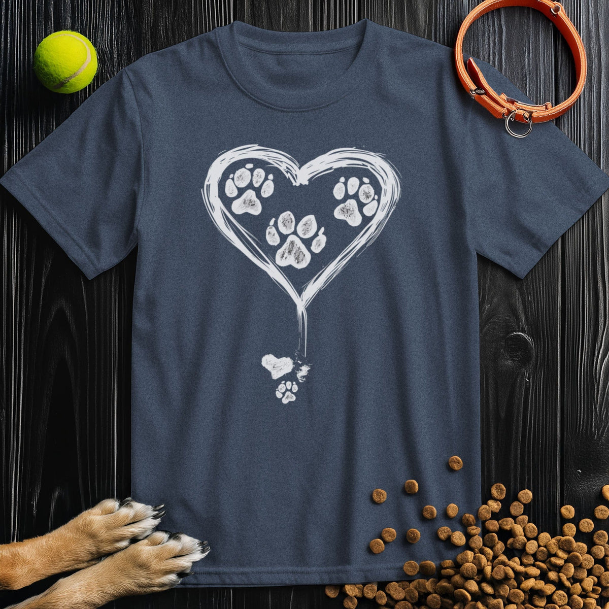 Paw Of Hearts White Graphic T-Shirt